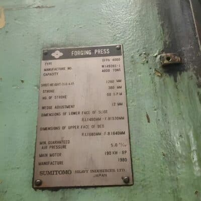 Hot forging press Sumitomo TFPA-4000 — 4000 ton (Photo 2)