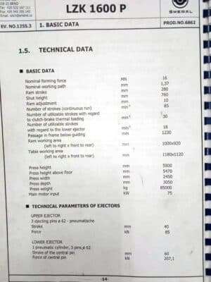 Closed-die forging press Smeral LZK 1600 P — 1600 ton (Photo 7)